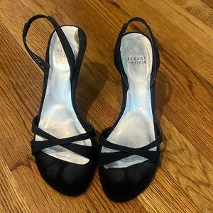 Stuart Weitzman Criss Cross Satin Sandal